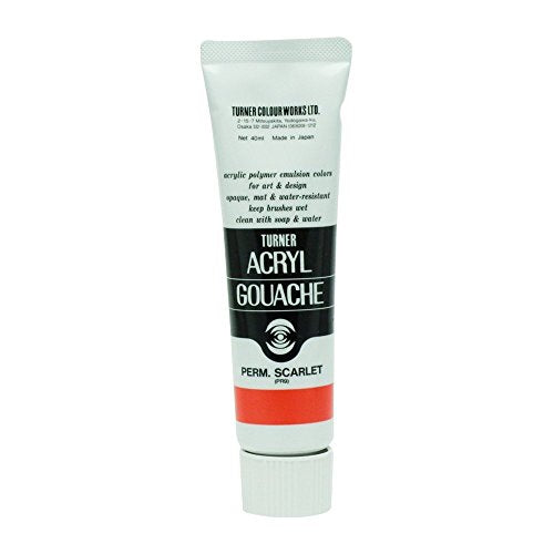 Turner Colour Works Acryl Gouache Artist Acrylic Paint - Single 40 ml Tube - Permanent Scarlet - color: Permanent Scarlet, style: 40ml