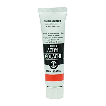Turner Colour Works Acryl Gouache Artist Acrylic Paint - Single 40 ml Tube - Permanent Scarlet - color: Permanent Scarlet, style: 40ml