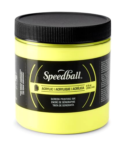 Speedball 046217, 46217, Acrylic Screen Printing Ink, 8 Fl Oz. 237 ml, Fluorescent Yellow - color: Fluorescent Yellow