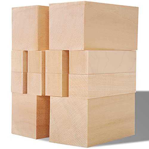 Unfinished Basswood Carving Blocks Kit, 12 Pack Rectangular Wooden Blocks for DIY Carving, Crafting and Whittling for Adults Beginner and Experts (4 x 1 x 1 inch, 4 x 2 x 2 inch) - color: 12 packs 4 x 1 x 1 inch & 4 x 2 x 2 inch basswood, size: 4 inch