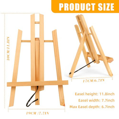 20 Pack 11.8" Wooden Easel, Easel Stand for Painting, Tabletop Easel for Artist/Students/Beginners, Portable Canvas Photo Picture Sign Holder - style: 11.8‘’- 20 PK