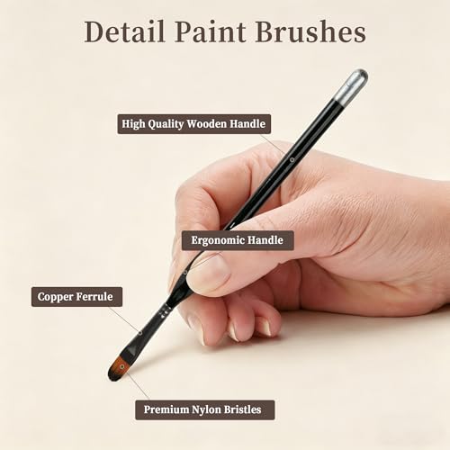21pcs Paint Brush Set,Acrylic Paint Brushes, Paint Brushes with Dry, Angled Spot, Liner, Flat, Round, Acrylic Brush for Watercolor， Acrylic Canvas Paintings, Face Painting, Body Painting - size: 21pcs
