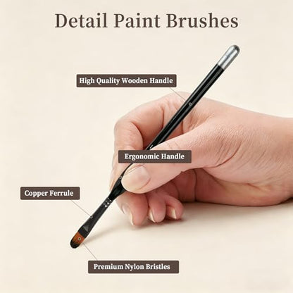 21pcs Paint Brush Set,Acrylic Paint Brushes, Paint Brushes with Dry, Angled Spot, Liner, Flat, Round, Acrylic Brush for Watercolor， Acrylic Canvas Paintings, Face Painting, Body Painting - size: 21pcs