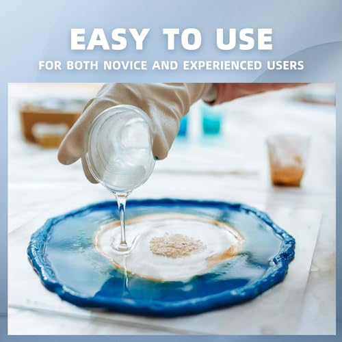 32OZ Crystal Clear Epoxy Resin Kit, High Gloss Bubble Free Resin for Jewelry, Coasters, Molds, Art & DIY Projects, Self-Leveling 1:1 Casting & Coating Resin - size: 32OZ Kit