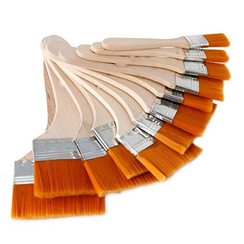 EORTA Flat Art Paint Brushes Set Assorted Size Nylon Painting Brushes - color: Yellow