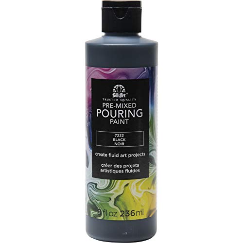 FolkArt Pre-Mixed Acrylic Pouring Paint, 8 oz, Black - color: Black
