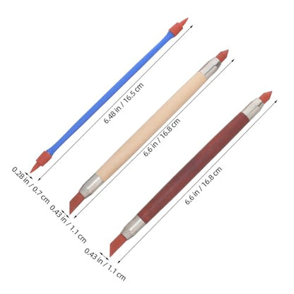 Holibanna 6pcs Silicone Tip Clay Sculpting Tools - Double Head Clay Color Shapers - Paint Drawing Blending Brushes for Pottery Polymer Crafts