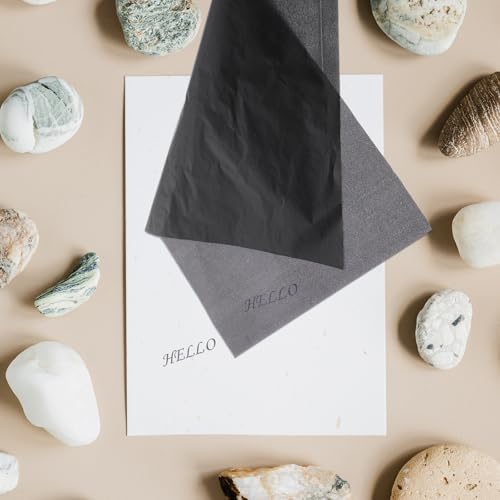 Zerodeko Graphite Carbon Paper Transfer Sheets 25pcs 23x33cm Black Single-Sided Tracing Paper for Drawing Art Crafts