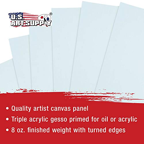 U.S. Art Supply 10 X 10 Inch Art Canvas Board Panels 12 Pack - 8 Ounce Heavyweight Cotton Acid Free Canvases for Painting Acrylics and Watercolor (1 Case of 12 Single Canvas Painting Panels) - size: 10" x 10"