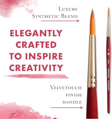 Princeton Velvetouch Pro Mixed Media Paint Brush Set 4-Piece | Series 3950 Synthetic Brushes for Acrylic, Watercolor, Gouache & Oil | Smooth Control, Durable Vegan Bristles, Artist & Student Quality