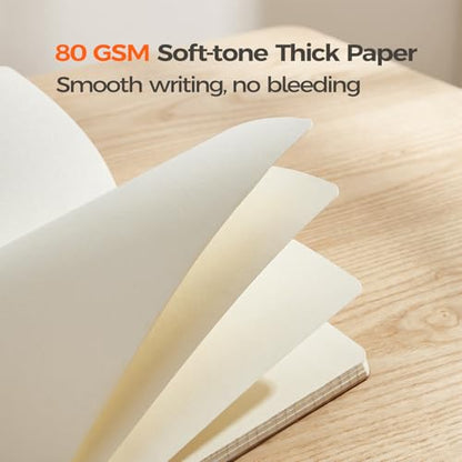 5 Pack Blank Kraft Notebooks A5, Unlined Composition Journals, 80gsm Paper, 60 Pages, 8.3x5.5 Inches, Softcover Sketch Writing Notebooks for School Office Artists Students