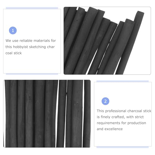 ARTIBETTER 20pcs Willow Vine Charcoal Sticks 7-9mm Diameter Compressed Drawing Charcoal for Students and Artists Sketching Shading Art Supplies