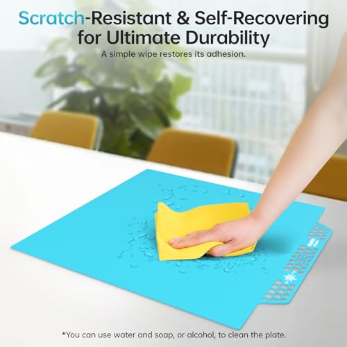 BIGTREETECH BIQU CryoGrip Pro Glacier for Voron 300/Qidi Plus 4 3D Printers 300x300MM Build Plate High Adhesion Heated Bed Cover Upgrade Removable & Easy Clean Spring Steel Sheet - style: Glacier(Voron 300/Qidi Plus 4)