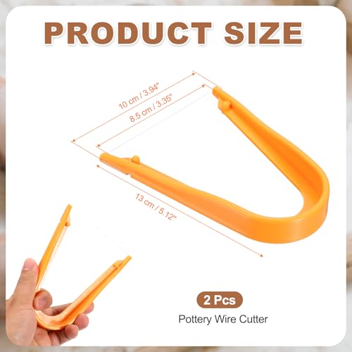 HARFINGTON 2pcs Clay Mud Cutting Wire 3.35" Wire Clay Cutter Pottery Slicer Cutting Tools Plastic Clay Sculpting Tools for Pottery Ceramic Sculpting Trimming