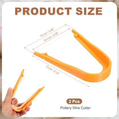HARFINGTON 2pcs Clay Mud Cutting Wire 3.35" Wire Clay Cutter Pottery Slicer Cutting Tools Plastic Clay Sculpting Tools for Pottery Ceramic Sculpting Trimming