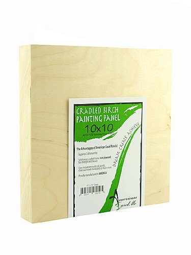 American Easel 1 5/8 in. Cradled Wood Painting Panels 10 in. x 10 in. [Pack of 2 ]