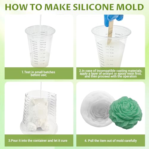 Platinum Silicone Mold Making Kit 2 Gal, 15A, 1:1 Self-Degas | 2 gal platinum silicone, 1:1 mix, flexible 15A, self-degassing flow and fine-detail casting for reusable craft molds. - size: 2 Gallon