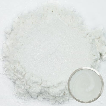 Matio Pearl White Mica Powder for Epoxy Resin, 1.8oz/ 50g Pearlescent Effect Mica Powder Natural Color Pigment for Soap Making, Bath Bomb, Candle Dye, Resin Craft,Paint,Nails Art,Jewelry,Slime Pigment - color: Pearl White