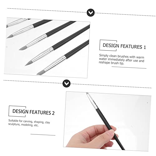 5pcs Silicone Modeling Shaper for Nail Art and Clay Craft Versatile Wipe Out Tools for Painting Shaping and Sculpting Tips