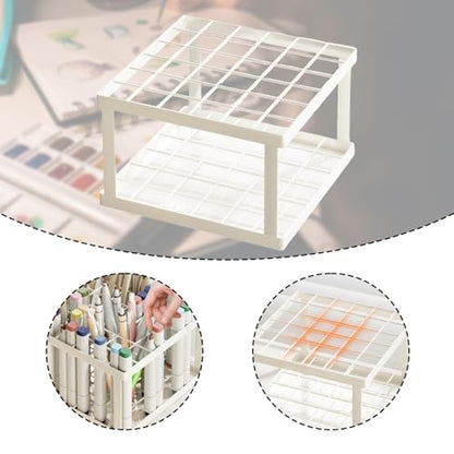 Marker Organizer for Desk 36 Slot Iron Storage Rack | Art Brushes Stand Pencil Holder for Home Office