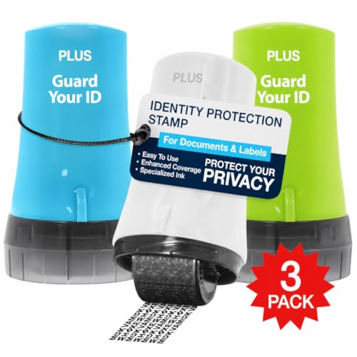 Guard Your ID Advanced Roller 3-Pack — Identity Theft Protection Stamp, Privacy Roller for Mail, Documents & Labels, Shredder Alternative, 1,000 Impressions per Roller (Turquoise, Green, White) - color: Xtra Mixed: Turquoise Green White, size: Regular 3-P