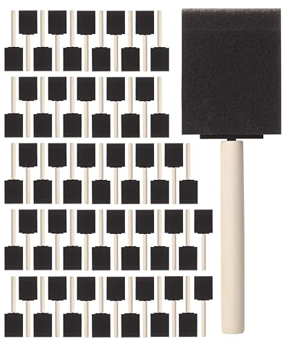 Bates Foam Paint Brushes, 2-Inch, 64 Pack - Sponge Brushes for Painting, Staining, and Mod Podge - color: Black, size: 2 inch, 64 Pack