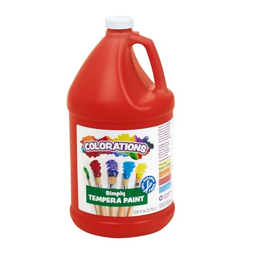 Colorations Paraben-Free Tempera Paint for Kids - 1 Gallon, Vibrant Red, Non-Toxic and Made in the USA, Classroom Must Haves, Bulk Arts and Crafts Supplies - color: Red