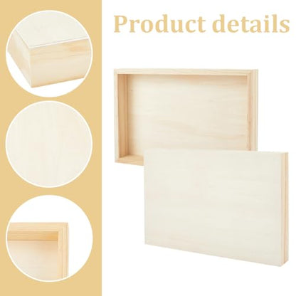 3Pcs Unfinished Wooden Canvas Panels 12x8 Inch Wood Canvas Board Craft Wood Panel Boards for Painting Arts Pouring Use with Oils Acrylic DIY Art Crafts Projects Home Decor - size: 12x8 Inch