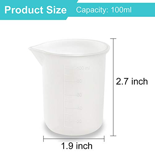 Coopay 12 Pieces 100 ml Silicone Measuring Cup DIY Resin Glue Tools Beaker for Making Handmade Craft Nonstick Silicone Mixing Cups