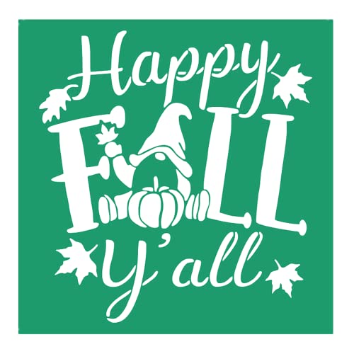 JAJADO Screen Printing Stencils - Happy Fall Y'all, Reusable Fall & Pumpkin Stencils for Painting on Wood, Craft, T-Shirt Fabric, Glass & DIY Home Decor - color: Happy Fall Y'all