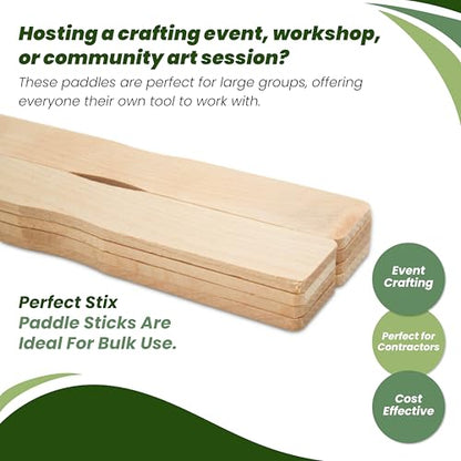 11" x 3/4" Wooden Paint Stirrer Paddle Sticks/Craft Sticks/Automotive Paddle - Pack of 100ct