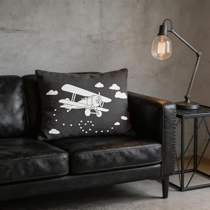 TIAMECH A4 Reusable Biplane Stencil for Painting | Propeller Aircraft Flight Layering Template, DIY Wall Art, Wood Furniture, Scrapbook & Crafts (8.3x11.7inch) - style: Biplane