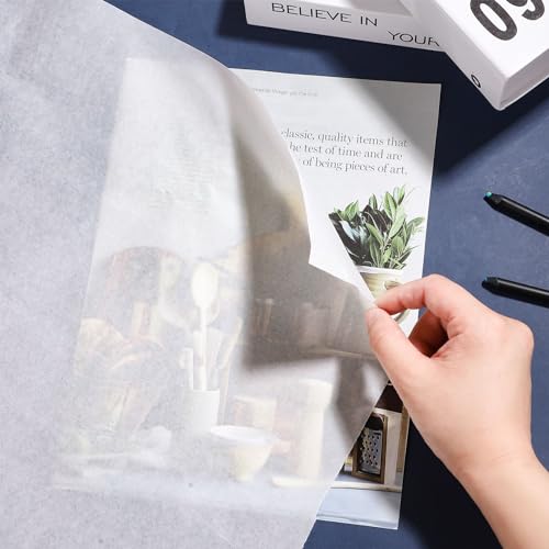 Tracing Paper Roll 24in x 30yd, White Trace Paper Pattern Paper Translucent Tracing Paper for Sewing, Drawing, Sketching, Gift Wrapping | 26gsm translucent paper, tear-resistant, smooth surface, cut-to-size roll for sewing, sketching, crafts, and gift wra