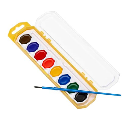Cra-Z-art Washable Watercolors with Brush, 8 Colors, 1 Tray (10651) - size: 1 Count (Pack of 1)