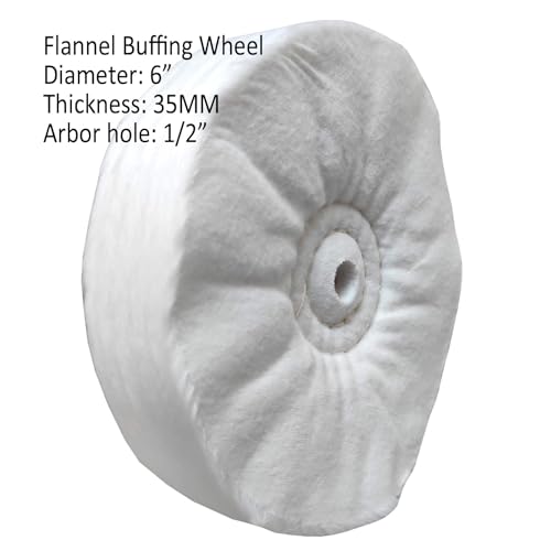 6pc 6" Cotton Buffing Polishing Wheel Kit for Bench Grinder,1/2" Arbor Hole | Includes 3pc 6" Cotton Polishing Buffing Wheel And 3pc 100g Bar Polishing Compound. For Polishing Aluminum, Brass & Jewelry - style: 6" X 1/2" AH 6PC