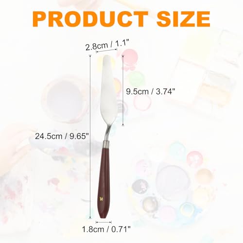 HARFINGTON 5pcs Palette Knife Painting Tool 3.74" x 1.06" Stainless Steel Art Spatula Pallet Knives Scrapers Tools with Plastic Handle for Acrylic Oil Canvas Mixing Spreading, Red/Silver - size: 3.74" x 1.06"