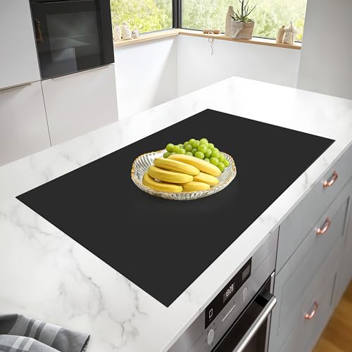 Silicone Mats for Kitchen Counter, Heat Resistant Countertop Protector, Non-Slip Table Mat Desk Saver Pad, Non-Stick Reusable Pastry Mat, Silicone Placemat, Craft Mat - 25'' X 17", Black - color: Black, size: 25 x 17 in