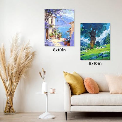 ESRICH Stretched Canvas for Painting, 3 Pack 8x10 Canvas Value Pack, Primed Acid-Free Cotton Blank Canvas, Paint Canvases for Oil & Acrylic Paint. - size: 8x10in 3pack