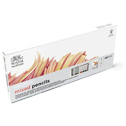 Winsor & Newton Studio Collection Artist Pencils, Mixed Pencil Box Set, 45 piece - style: 45 Piece Mixed Pencil Set