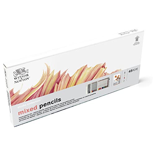 Winsor & Newton Studio Collection Artist Pencils, Mixed Pencil Box Set, 45 piece - style: 45 Piece Mixed Pencil Set