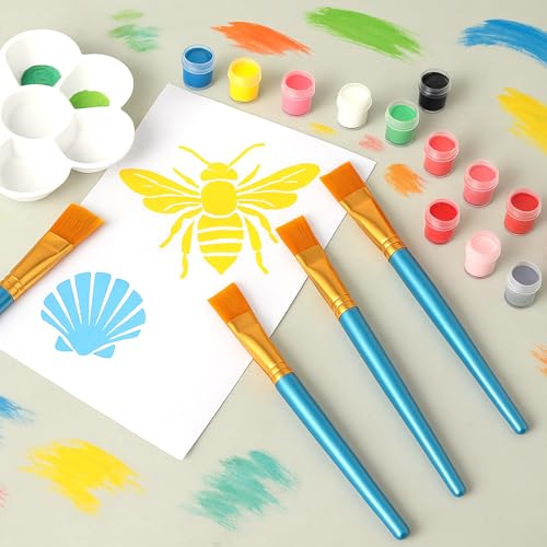 40Pcs Flat Paint Brushes Set, 1 Inch Wide Watercolor Brush Oil Painting Brushes Big Paint Professional Brush for Kids, Art Painters, Students Graffiti, Gouache, Acrylic Painting(Glod) - color: Glod