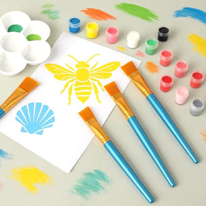 40Pcs Flat Paint Brushes Set, 1 Inch Wide Watercolor Brush Oil Painting Brushes Big Paint Professional Brush for Kids, Art Painters, Students Graffiti, Gouache, Acrylic Painting(Glod) - color: Glod