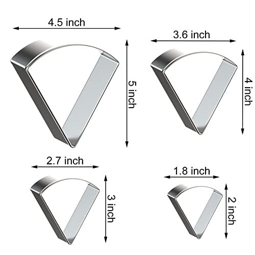 Pizza Slice Cookie Cutter Set Large - 5 Inch, 4 Inch, 3 Inch, 2 Inch - Geometric One-eighth Circle Candy Corn Geometric Cookie Cutters Shapes Molds - Stainless Steel - color: Pizza Slice