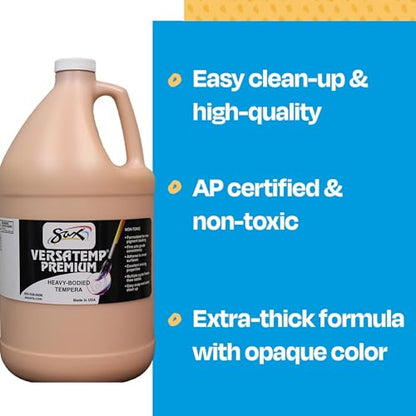 Sax Versatemp Premium Heavy-Bodied Tempera Paint, Peach, 1 Gallon