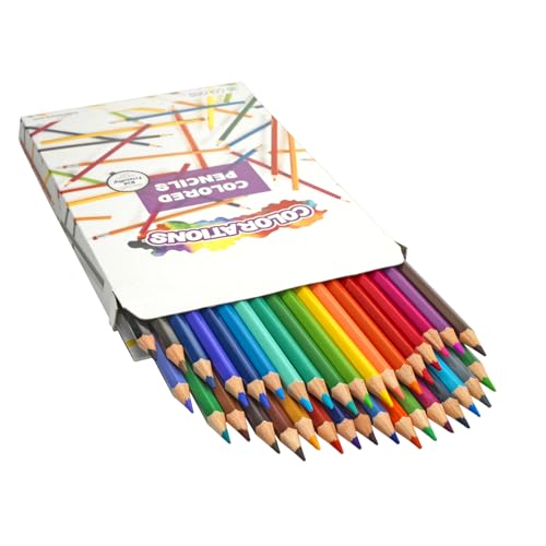 Colorations Colored Pencils - Set of 36,Hexagonal easy grip, Oversized Core for less breakage - size: 36 Count (Pack of 1), style: Colored Pencils-36 Colors