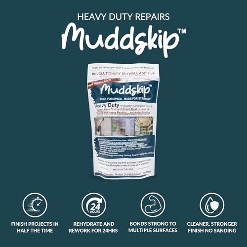 Heavy Duty Drywall Additive Powder, 2lbs Bag – Ideal for Tough Repairs and Textured Surfaces to Create a Level 3-4 Finish, Same Day Wet On Wet Coats, Made in USA
