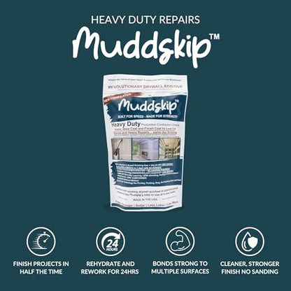 Heavy Duty Drywall Additive Powder, 2lbs Bag – Ideal for Tough Repairs and Textured Surfaces to Create a Level 3-4 Finish, Same Day Wet On Wet Coats, Made in USA