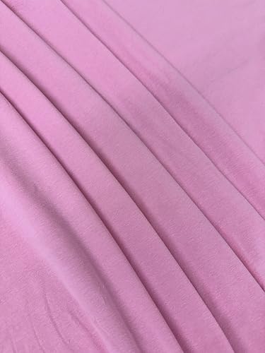 Cotton Jersey Spandex Fabric - Soft - Breathable - All Way Stretch Fabric - Medium Weight - Perfect Choice for Baby Grow, Tshirts, and Cotton Jersey Sheets - 58 Inches Wide - 1 Yard (Baby Pink) - color: Baby Pink