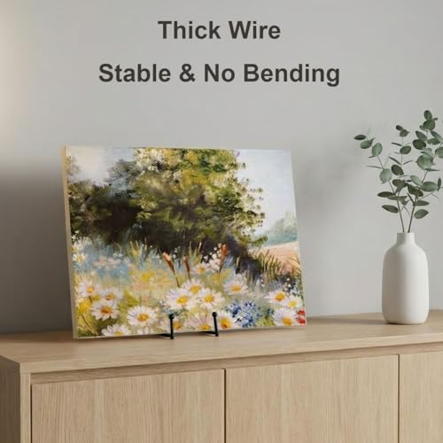 Hoewina 3 Pack 3 Inch Plate Stands for Display, Metal Picture Frame Stand, Black Decorative Small Easels for Display, Picture Holder Stand for Book , Photo and Platter, Plaques, Tabletop Art - size: 3IN