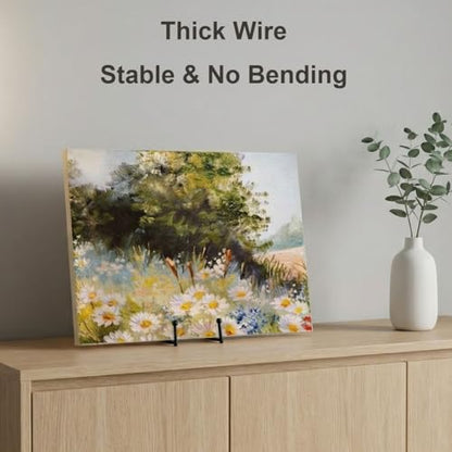 Hoewina 4.5 Inch Plate Stands for Display - Metal Frame holder stand Picture, Decorative for Book and Platter, Tabletop Art, Photo Easel (3 Packs) - size: 4.5